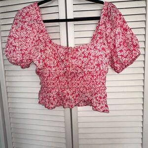 1. STATE short sleeve square neck crop top